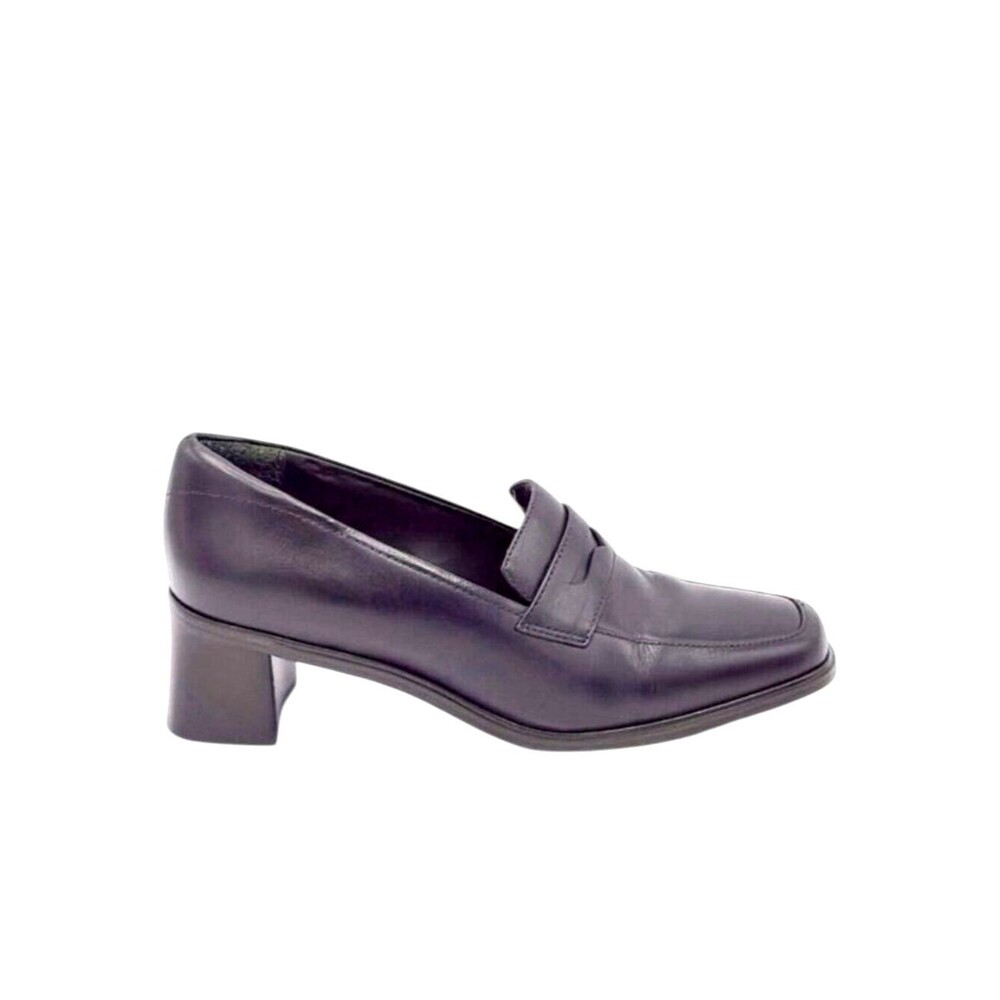Rockport Deep Burgundy Leather Penny Loafer Heels Size 5 5M